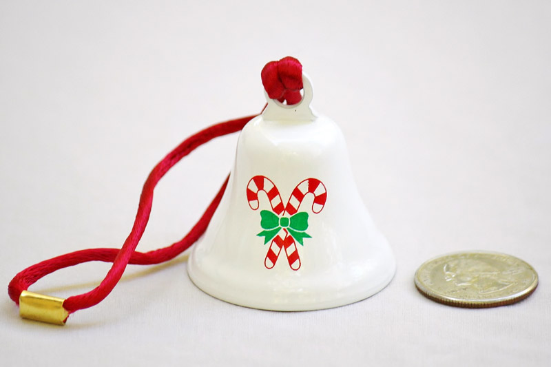 Candy Cane Christmas Bell Ornaments