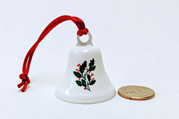 Holly Christmas Bell Ornaments